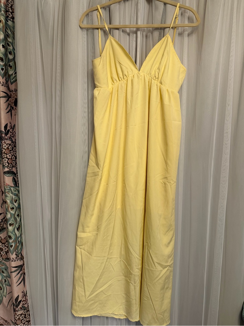 Yellow Maxi Slip Dress with Delicate Straps